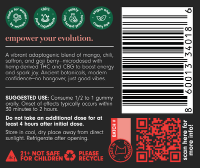 tiits up!™ Mango with a Hint of Chili Adaptogenic Gummiis